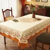Mantel Retro Estilo Americano, Sin Lavado, Impermeable, Resistente al Aceite, Resistente al Calor, Nuevo Mantel Rectangular Floral de Lujo con Acabado de Alta Gama