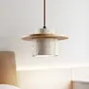 Lámpara de araña para mesita de noche de dormitorio, estilo Wabi-Sabi japonés de travertino amarillo, lámparas estilo crema retro de mediados de siglo para restaurante, bar, casa de huéspedes