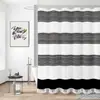 Fornecimento Transfronteiriço de Cortinas de Chuveiro com Franjas Listradas, Cortinas de Chuveiro, Cortinas Impermeáveis para Banheiro, Cortinas Bloqueadoras, Cortinas de Porta, Cortinas Divisórias