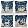 Comercio Exterior Transfronterizo Más Vendidos Fundas de Almohada Navideñas Personalizadas para Sofá de Sala de Estar, Cojines Decorativos Festivos para Dormitorio, Almohadas y Fundas de Almohada