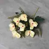 Flores Artificiais com 7 Cabeças, Orquídeas Borboleta em Cores de Outono, Arranjos de Flores Artificiais para Decoração de Casa, Celebrações de Casamento, Atacado de Fabricantes, Adereços de Fotografia
