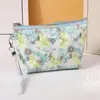 Bolsa Pequeña de Lentejuelas con Flores de Aspecto Elegante para Cosméticos, Viajes y Viajes de Negocios, Bolso Octagonal Portátil de PU para Artículos de Tocador y Cosméticos