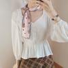 Estilo Coreano Estampado Elegante Fino Estreito Longo Fita Elegante Estilo Coreano Pequena Flor Quebrada Laço Fita para Sacola Pequeno Lenço de Seda para Mulheres
