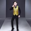 Traje pequeño de chaleco para niño, guapo traje de niño británico, disfraz de pasarela para actuación de piano, vestido de pequeño anfitrión