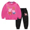 Conjunto de Dos Piezas para Niños Estilo Coreano con Globos, Suéter y Pantalones, Traje de Algodón con Mangas Largas de Cerdito, Primavera y Otoño 2023