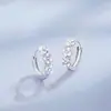 Pendientes de Plata S925 de Trébol de Cuatro Hojas de la Suerte, Moda Elegante, Pendientes de Flor, Pendientes de Lujo Accesibles de Nicho, Nuevos Pendientes para Mejor Amiga