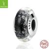 Pulseira de contas DIY Ziyun de prata, acessórios, joias artesanais, pingente feminino, contas de vidro de prata esterlina 925, SCZ066