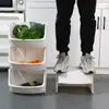 Prateleira de armazenamento de cesta de vegetais de cozinha prateleira de armazenamento multicamadas de piso para armazenamento de frutas e vegetais cesta de armazenamento prateleira de armazenamento estilo country