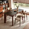 Mesa y Sillas de Comedor Usadas de Madera de Fresno y Losa de Roca Set Retro para Apartamento Pequeño Mesa de Comedor Patas de Elefante Mesa y Sillas de Comedor de Losa de Roca