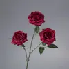 Flor Artificial Rosa para Casamento 3 Cabeças Rosa Diamante Flor para Guia de Caminho de Casamento Decoração de Parede de Flores Arranjo de Flores de Seda Flor de Plástico Lote