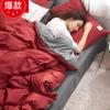 Estilo Nórdico Funda de Edredón de Algodón Lavado de Cuatro Piezas Sábanas Estilo Celebridad de Internet Set de Cama de Tres Piezas para Dormitorio de Estudiantes