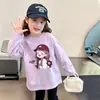 Top Casual Lindo para Niñas, Nueva Camiseta Base de Manga Larga Transpirable de Algodón Puro con Estampado de Dibujos Animados para Primavera y Otoño