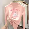 Y2330# camiseta interior de manga larga para niños, primavera y otoño, nueva camiseta de ocio estampada estilo extranjero, top versátil para bebé niña, camiseta