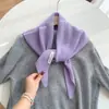 100% Cachecol Triângulo de Lã Australiana Listrado Xale Turbante Tricotado Cachecol Pequeno Multifuncional Coreano Feminino