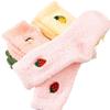 Meias de Lã Coral Novas para Outono e Inverno Meias Japonesas de Frutas Espessas Quentes para Mulheres para Chão e Dormir Zhuji
