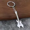 Novo chaveiro pingente de guitarra transfronteiriço, pingente criativo de instrumento musical, liga de zinco DIY decoração para mochila de estudante