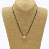 Collar con colgante hexagonal de resina, imitación de piedra natural, cuerda de cuero y bala, joyería europea y americana de AliExpress.