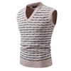 25 Chaleco de punto para hombre transfronterizo, cuello en V, combinación de colores, chaleco casual sin mangas, chaleco de punto, camiseta interior para hombre