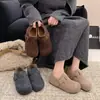 Zapatos de Algodón de Lana para Mujer Otoño e Invierno 2025 con Forro Polar, Zapatos Cálidos Grises de Piel Sintética, Zapatos Birkenstock sin Cordones, Zapatos Cómodos con Aumento de Altura Interior
