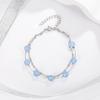 Nueva pulsera de doble capa de piedra solar natural, arena dorada, calcedonia azul, oro, cristal fresa dorado, regalo para novia, venta al por mayor