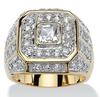 Anillo de circón chapado en oro para hombre Sanjie europeo y americano, joyería de moda explosiva transfronteriza, anillo hip-hop, superventas de Amazon