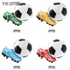 Expositores de pie extra grandes para fútbol, baloncesto y trofeos, Zapatos de fútbol, Globos de papel de aluminio, Decoraciones de escena de la Copa del Mundo