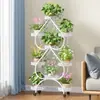 Estante de Flores Multifuncional con Forma de Corazón para el Hogar, Estante de Almacenamiento de Múltiples Niveles para Sala de Estar de Piso, Estante Móvil para Macetas