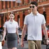 Nueva versión coreana de ropa de trabajo de verano camiseta clase de bricolaje ropa manga corta color liso de alta gama camisa POLO camiseta de trabajo publicidad deportiva