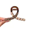Elegante pinza de garra estilo coreano con perlas y pedrería, pinza de tiburón, pinza para el pelo de la parte trasera de la cabeza, accesorio para el pelo de mujer, tocado de lujo ligero
