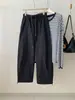 Calça jogger estilosa de retalhos de cintura alta e perna reta para mulheres, caimento casual e relaxado, efeito emagrecedor, calça de retalhos de perna curva, coleção de outono 2026