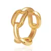 Anel Cruz de Aço Inoxidável para Mulheres com Design Aberto, Anel Versátil Criativo, Atacado de Joias 18K, Design de Nicho Colmeia