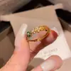 Anel Redondo de Zircônia Colorida Dopamina, Luxo Leve, Moda de Alto Padrão, Anel Simples para Dedo Indicador, Joia de Design Exclusivo