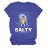 Estación Independiente de Ebay Europea y Americana Ropa Casual y Cómoda para Mujer Salada Todo Allí Sabores Camiseta de Manga Corta con Cuello Redondo