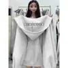 Sudadera Jimo de Shandong para Mujer Super Bonita Única Estilo Suave Color Sólido Gama Alta Oversize Chaqueta Ajustada para Mujer