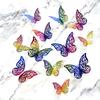 Pegatinas de Pared de Mariposa Hueca 3D Transfronterizas Láser Coloridas Realistas Tridimensionales Mariposa Decoración del Hogar Pegatinas de Pared