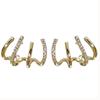 Aretes Nuevos de Galvanoplastia de Oro Real Diseño Nicho Aretes Populares para Mujeres Aguja de Plata 925 Aretes de Moda de Cuatro Garras