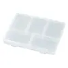 Caja plástica transparente plana de 1.7 de alto con 5 compartimentos para envío transfronterizo, caja de tarjetas de PP, caja de embalaje para piezas, caja de almacenamiento para accesorios de joyería