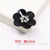 Adesivos de Flor de Tecido com Lantejoulas Pretas Feitos à Mão, Acessórios Versáteis Estéreo para Roupas, Acessórios DIY para Decoração de Furos
