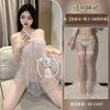 Love Lingerie Sexy Malla Encaje Uniforme Tentación talla grande Cuello Colgante Correa Abdomen Deseo Puro Traje de pijama