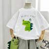 Camiseta de manga corta de algodón puro con dibujos animados para niños, ropa de verano para bebés y niñas, bonito vestido de verano de media manga para bebés.