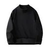 Zorro Plateado Polar con Forro de Terciopelo Cuello Medio Grueso Camiseta Base Cálida para Hombre Camiseta de Manga Larga para Otoño e Invierno Prenda Interior para Hombre