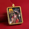 Thangka Personalizado Pintado à Mão Dourado Vida Passada e Presente Raposa Fada Thangka Pingente de Raposa Amuleto Buda Colar Comemoração de Viagem a Wutai