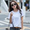 Fábrica direta 2024 verão algodão T-shirt feminina manga curta versão coreana de gola redonda solta T-shirt atacado roupas femininas de tamanho grande