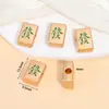 Colgante de Esmalte Chapado en Oro de Aleación Estilo Chino Mahjong León Cuentas Espaciadoras Colgante Accesorios de Cuentas para Pulsera Collar DIY Hecho a Mano