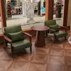 Juego de Mesa y Sillas para Cafetería, Casa de Té, Bar, Tienda de Té de Leche, B&B, Hotel, Área de Ocio, Sillón Individual Estilo Vintage