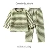 Conjunto de ropa de casa para niños y niñas, pijama infantil de otoño, ropa de casa de otoño e invierno para niñas, conjunto de pijama medio polar para bebé