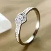 Anel de Coração Prata Estilo Ins S925 Todo em Prata Esterlina Zircônia em Formato de Coração Anel Feminino Leve Série Casamento Estilo Doce Atacado
