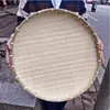 Bandeja de secado tejida de bambú cesta cribadora pan al vapor granja almacenamiento lavado de verduras redonda sin agujero secado cesta de frutas productos de bambú para el hogar hechos a mano