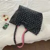 Shuai Mijia 2026 Verão Nova Bolsa de Ombro Dupla Face Estilo Coreano com Bolinhas Bolsa Sacola de Cordão Grande Capacidade Bolsa de Tecido para o Dia a Dia