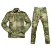 Conjunto de Uniforme Tático de Treinamento ao Ar Livre Masculino, Manga Longa, Múltiplos Bolsos, Roupa de Trabalho Durável, Traje Camuflado para Comércio Transfronteiriço